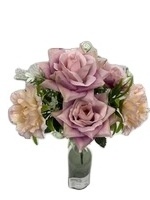 Decorative silk blue artificial carnation mixed rose bouquet for hotel wedding funeral decoration