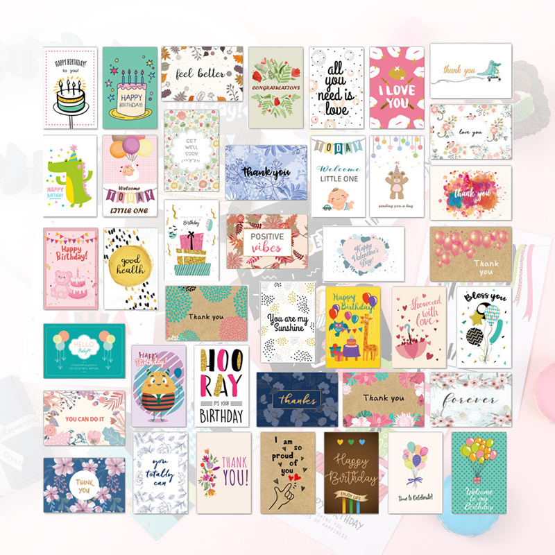 High Quality Wholesale Eco Friendly Assorted Funny All Occasion Happy Birthday Glitter Custom Paper Greeting Cards