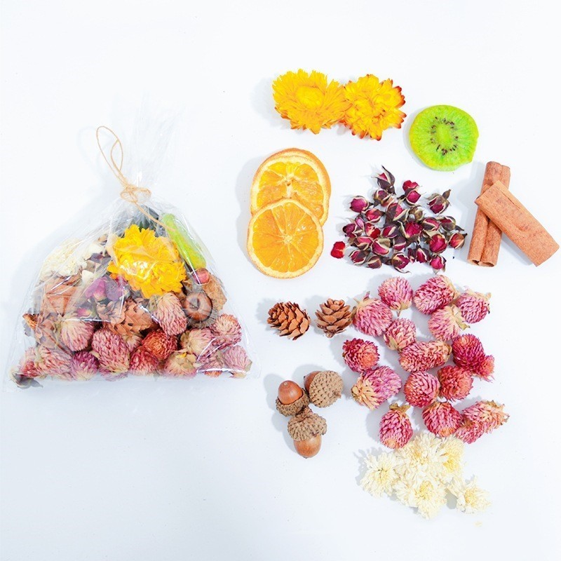 Mixed Natural Dried Flower Head Scented Candle Scented Sachet Glass Bottle Decorated Dried Fruit Diy Dried Flowers