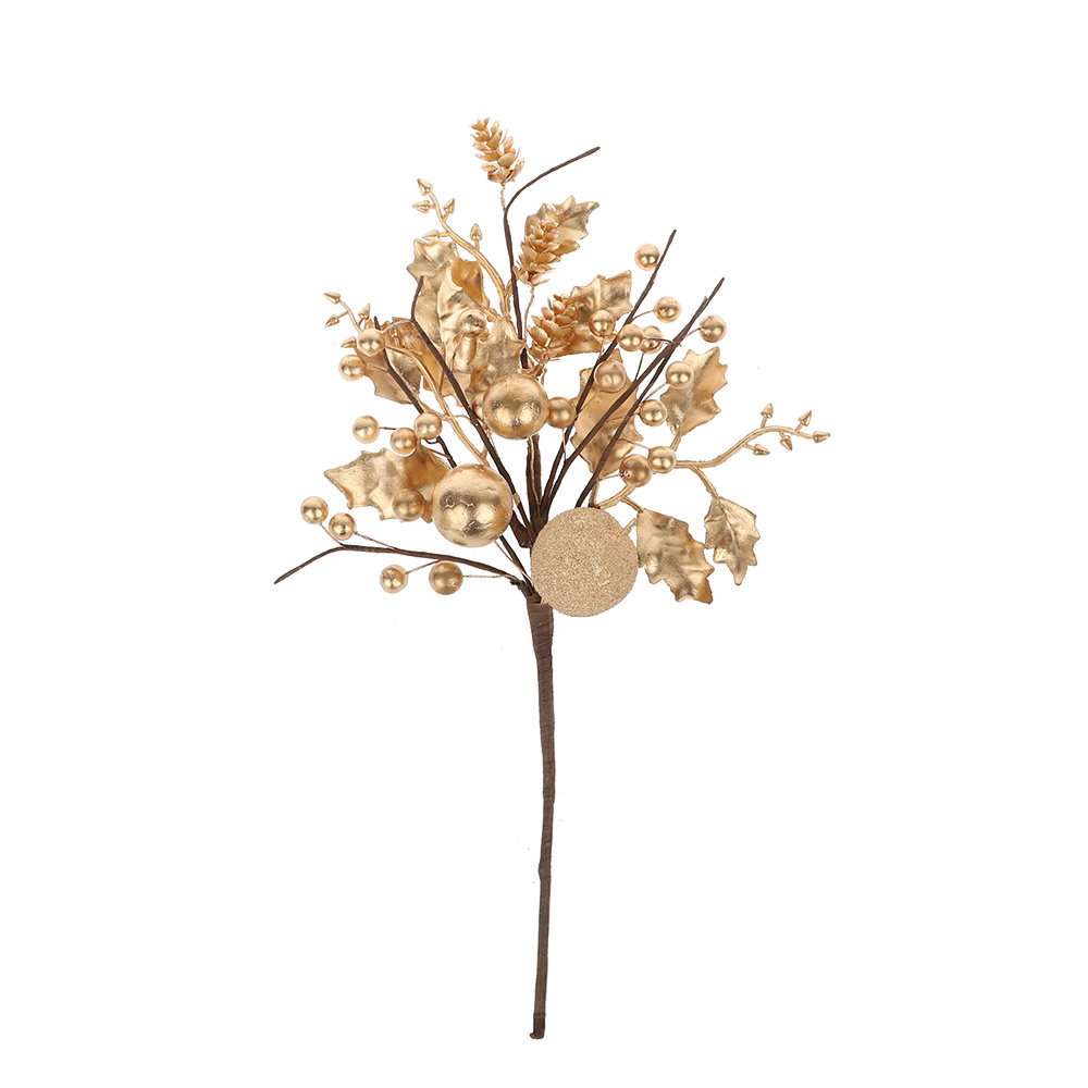 Gold Tree Branch Plastic Artificial Flower Home Christmas Decorations For Xmas Christmas Party Home Decors