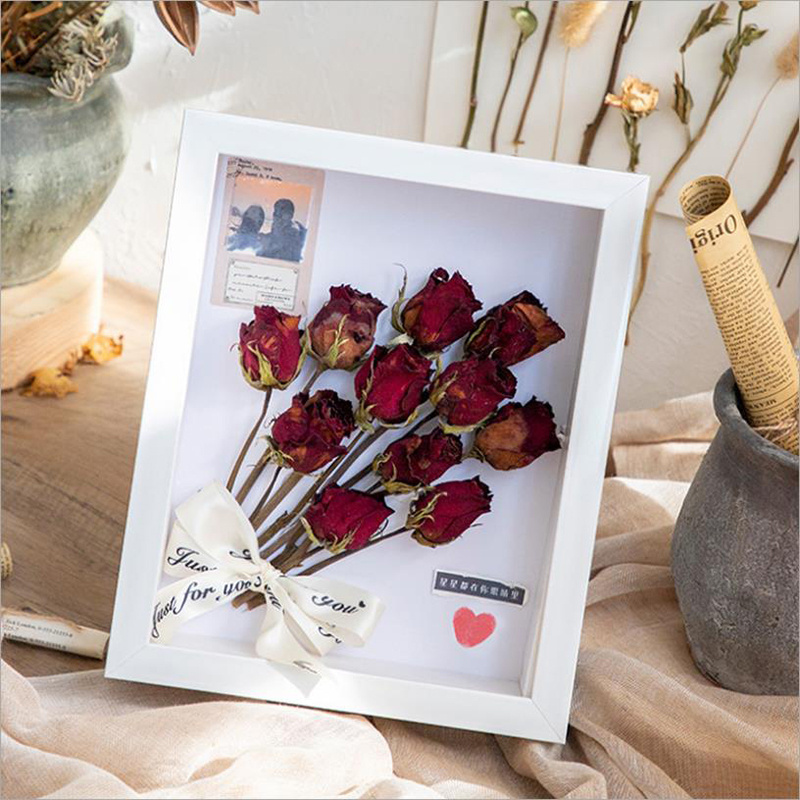 Customized High Quality Wooden 3D Shadow Box  frame diy Dried flowers picture frame for home decor 4