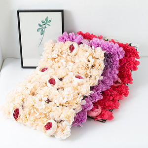 Technology China Wholesale Flower Wall Artificial Artificial Flower Hydrangea Rose Wall 3d Stereo Wall Decoration