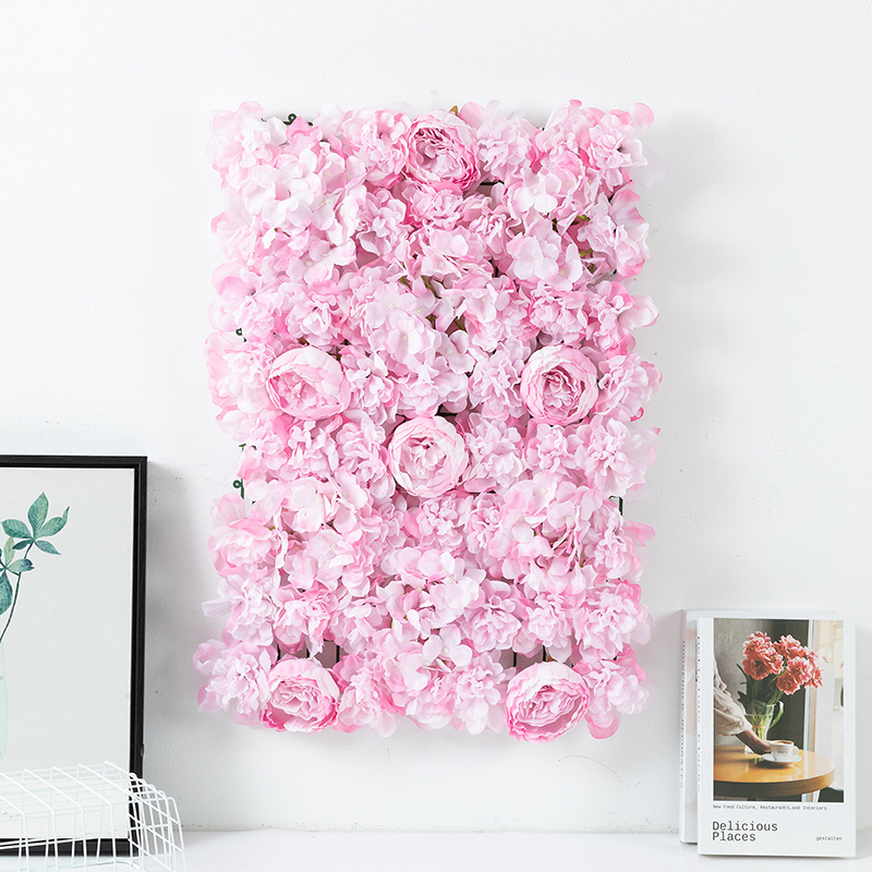 Technology China Wholesale Flower Wall Artificial Artificial Flower Hydrangea Rose Wall 3d Stereo Wall Decoration