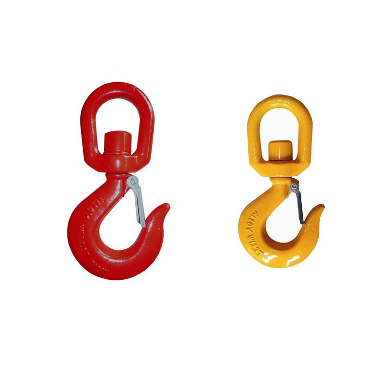 322C/322A US Type Swivel Hoist Hook with Latch  G80 Swivel hoist Hook/Alloy Steel Heavy Duty Safety Lock Self Locking