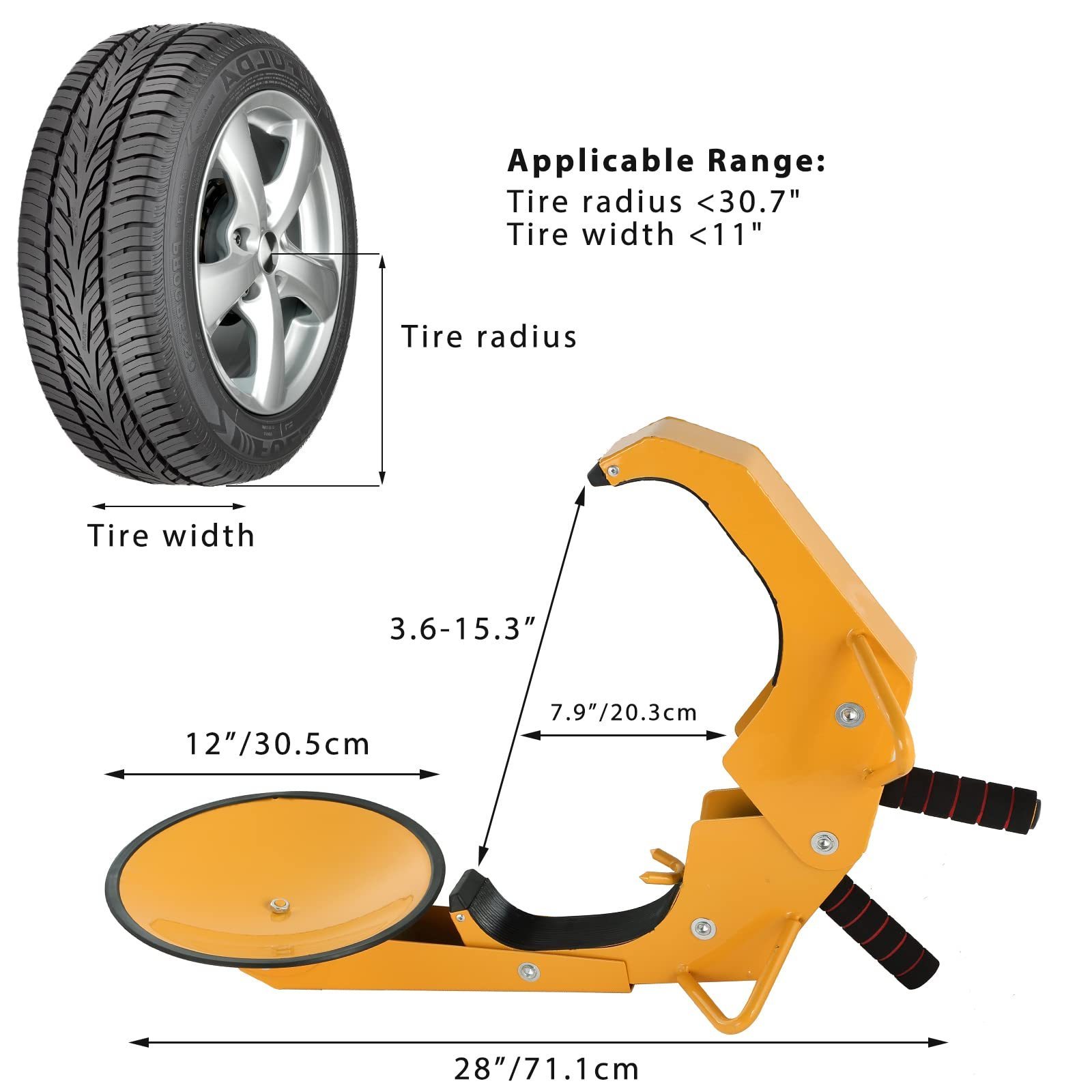 Trailer Wheel Lock Anti Theft Car Tire Boot Heavy-Duty Wheel Clamp Lock Adjustable Tire Wheel Locks for Trailers