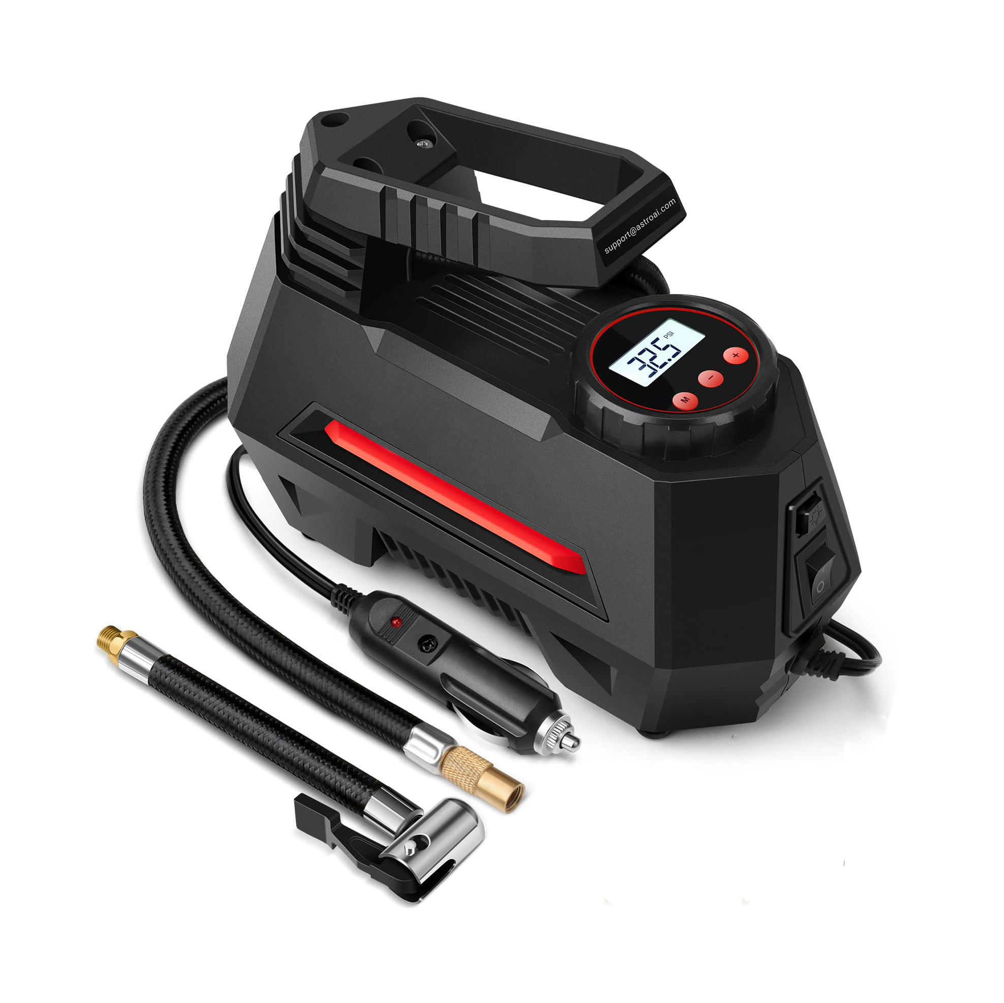 Tire Inflator Portable Air Compressor Air Pump for Car Tires - Car Accessories, 12V DC Auto Pump with Digital Pressure Gauge,