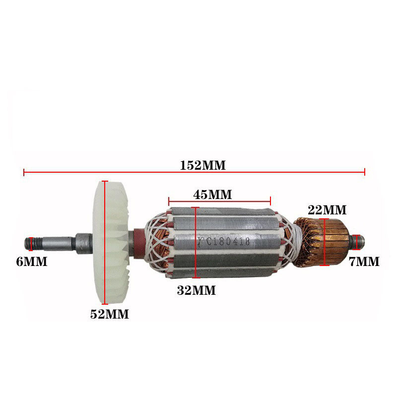 Heavy Duty 9553/9555 Angle Grinder  Armature For Power Tool Accessory Makita Rotor   full COPPER and STEEL Carbon Brush