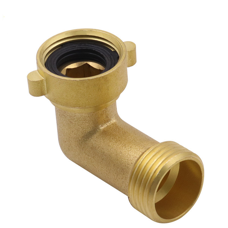 SHALL Garden Hose Elbow Connector 90 Degree Brass Hose Elbow, 3/4