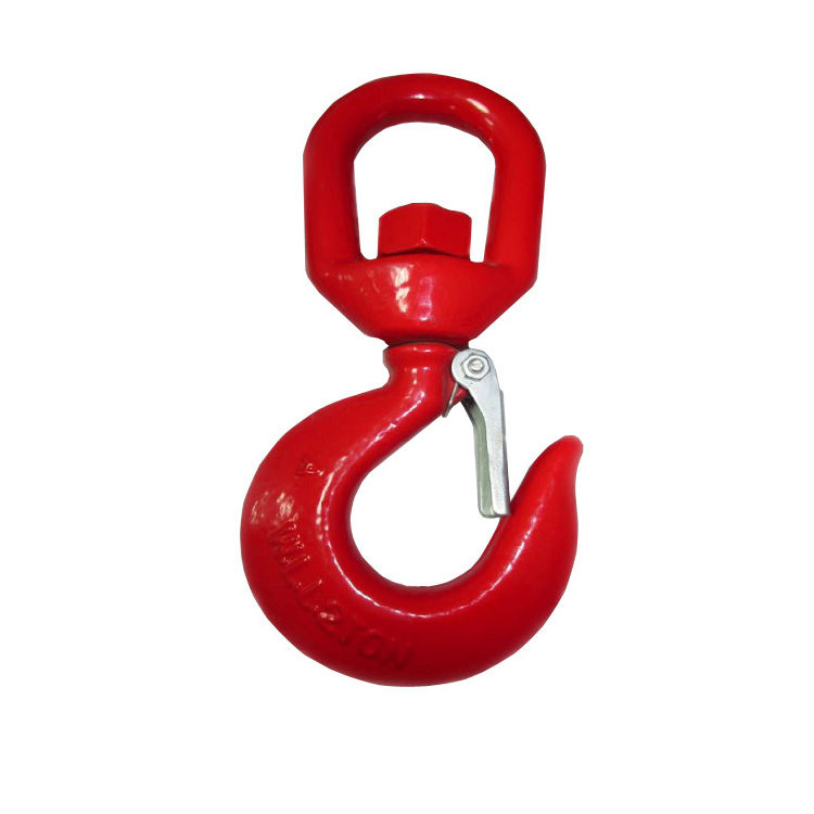 Swivel Slip Hook with Latch Heavy Duty Crane Hoist Hook Alloy Steel Swivel Eye Hook Lifting Truck Trailer Port Transportation SHALL