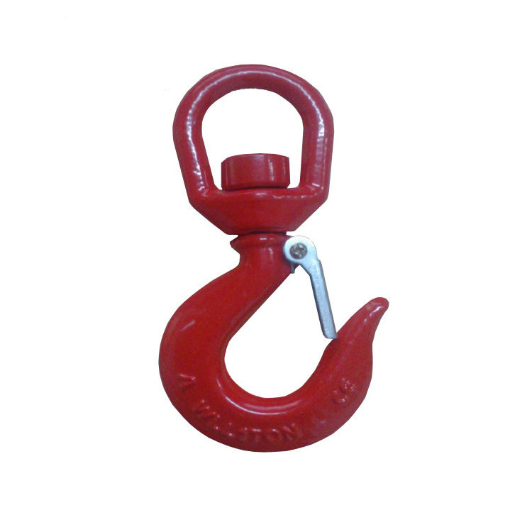 Swivel Slip Hook with Latch Heavy Duty Crane Hoist Hook Alloy Steel Swivel Eye Hook Lifting Truck Trailer Port Transportation SHALL