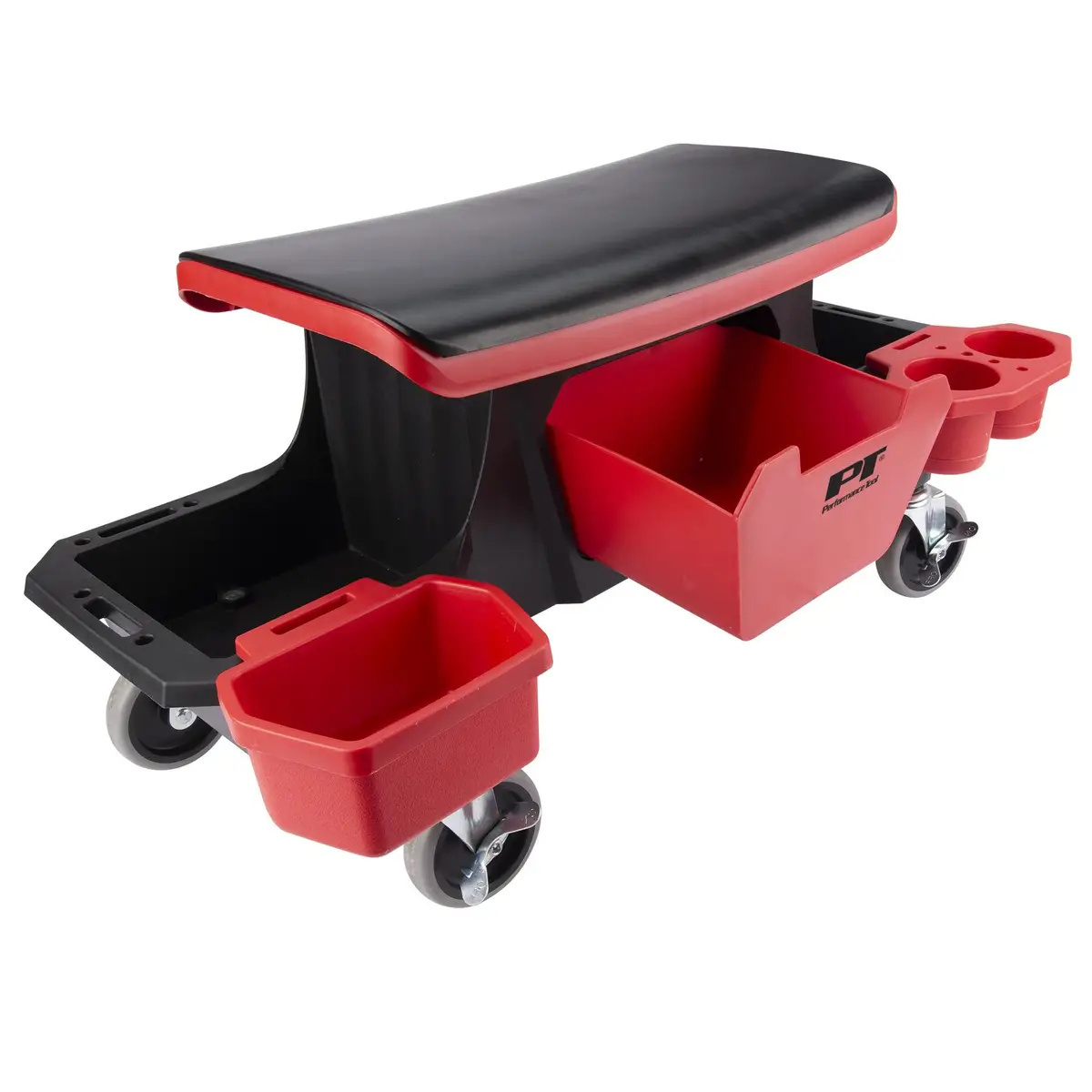 Rolling Mechanic Toolbox Stool Mobile Garage Rolling Seat with Repair Tool Tray DIY Home Car Wash Wax Polishing Seat