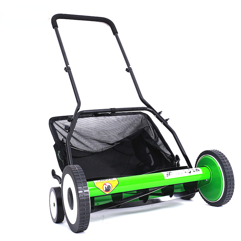 20-Inch Hand Push Reel Lawn Mower with Grass Catcher Manual Garden Lawn Mower Light-Weight Height Adjustable