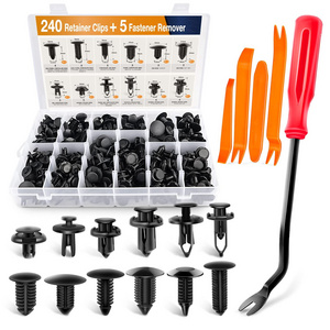 240PCS Bumper Retainer Clips Car Plastic Rivets Fasteners Push Retainer Kit Most Popular Sizes Auto Push Pin Rivets Set