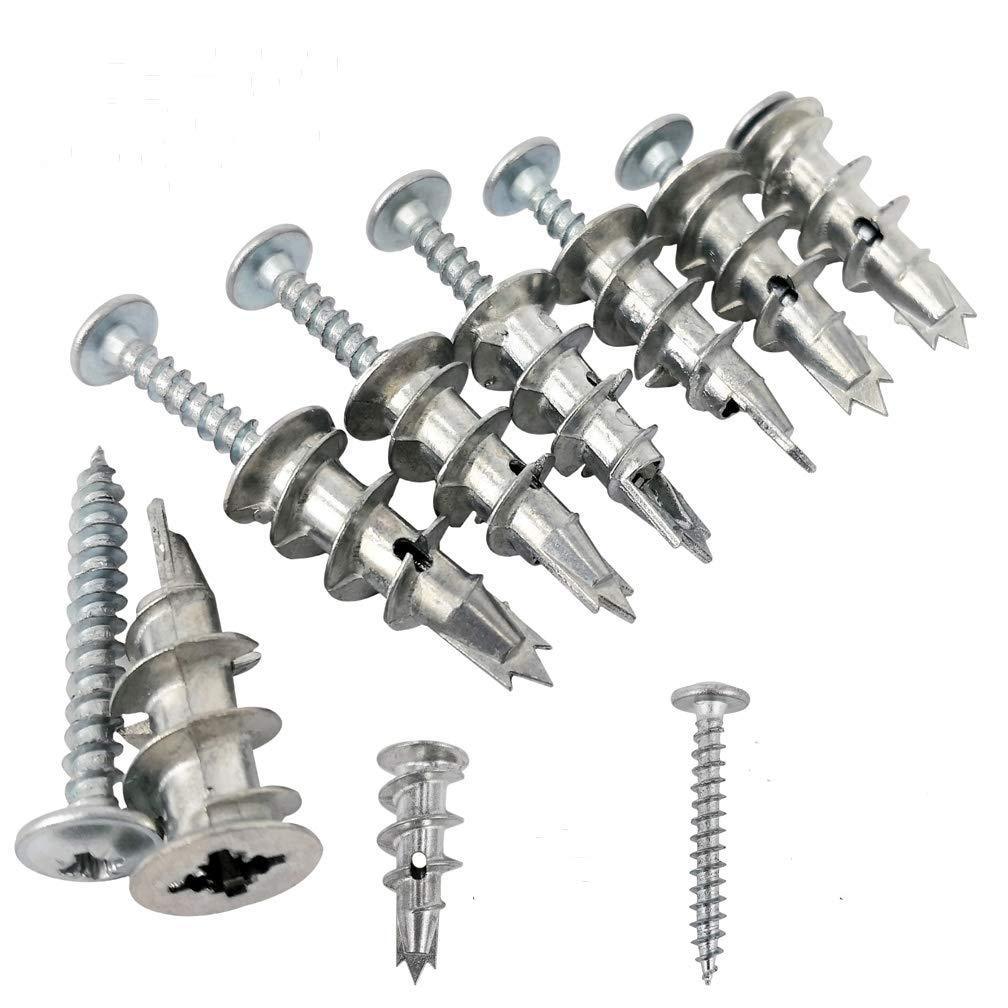 Zinc Self-Drilling Drywall Anchor Kit with Screws Metal Wall Anchors Heavy Duty 70LB Hanging and Mounting