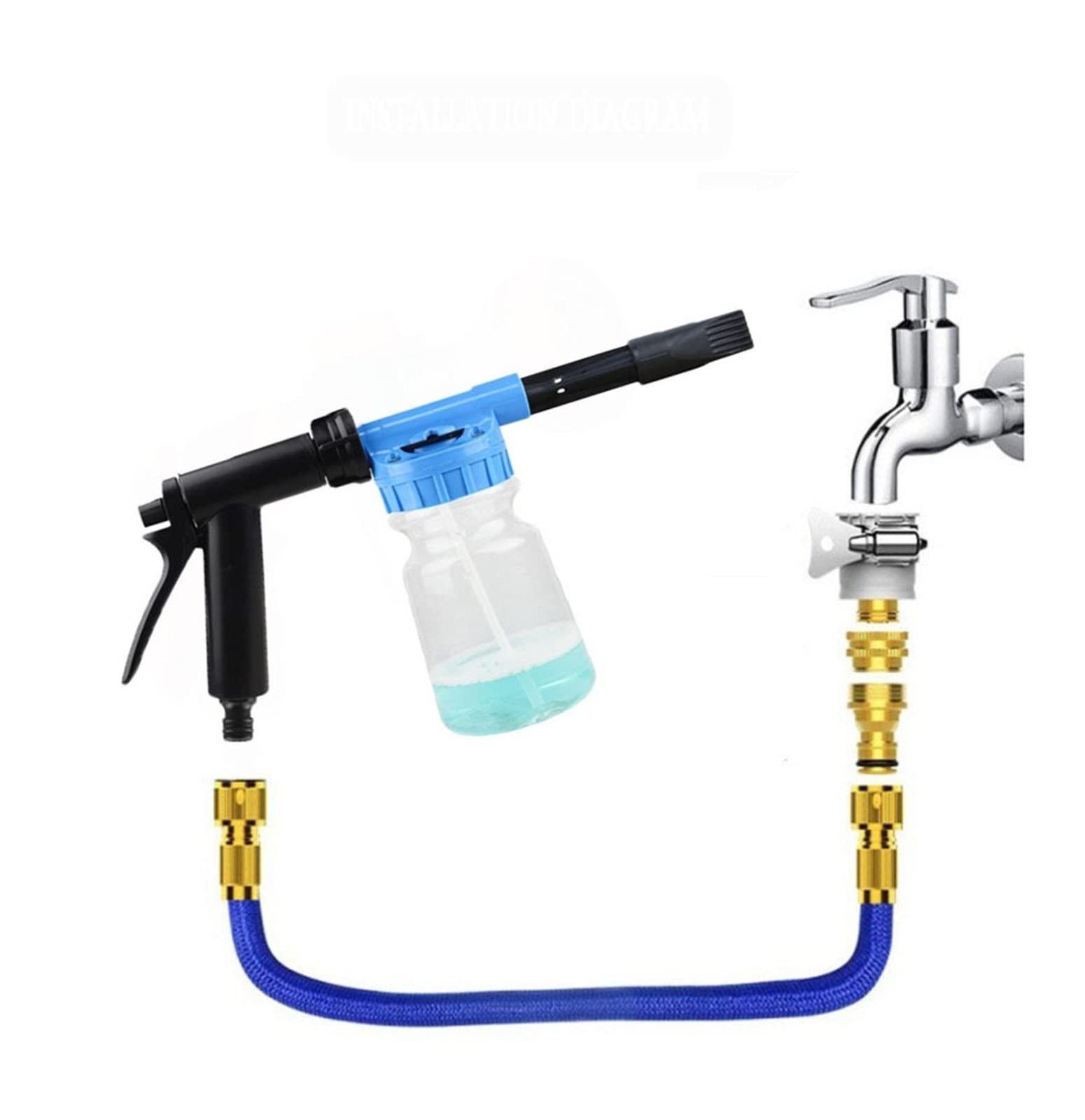 Car Foam Gun, Adjustable Ratio Dial Car Snow Soap Gun Fit Low Water Pressure Universal Standard  Blaster Car Washer Sprayer