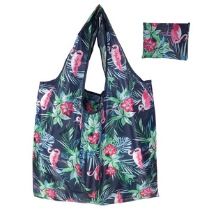 Durable and Lightweight Grocery folding up Bag Ripstop Polyester Shopping Bags Foldable into Attached Pouch