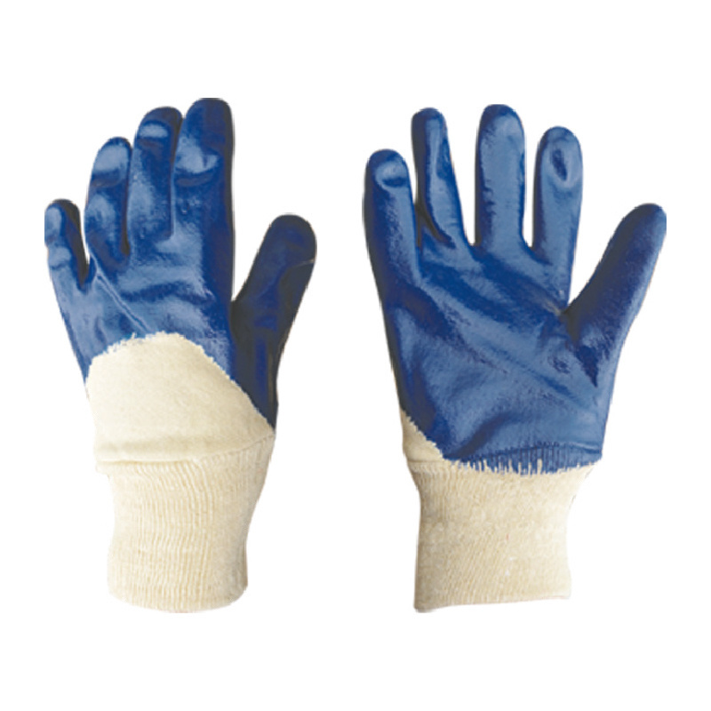 15G Polyurethane Coat Glove for Work Nitrile Coated Foam General Pvc Rubber Coated Gloves Nylon Spandex Liner Double Coating