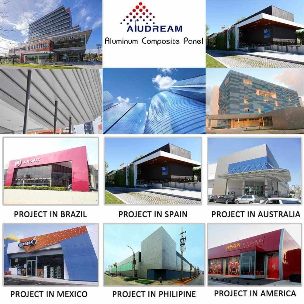 DiBond Alucobond  ACM sheet  aluminum wall cladding PVDF Paneles de Aluminio Compuesto panel