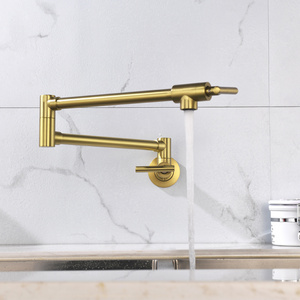 Folding brass sink faucets flexible pot filler faucet wall mount brass cold water faucet for kitchen