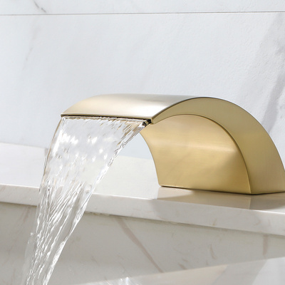 Wholesale brass waterfall tub spout deck mounted bathtub faucet tub spout gold bathtub spout