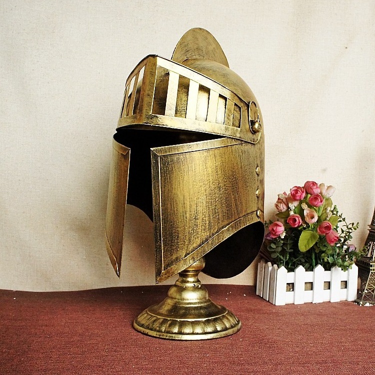 Hot Sale Metal Crafts Home Decoration Roman Warrior Helmet Medieval Costume Armor