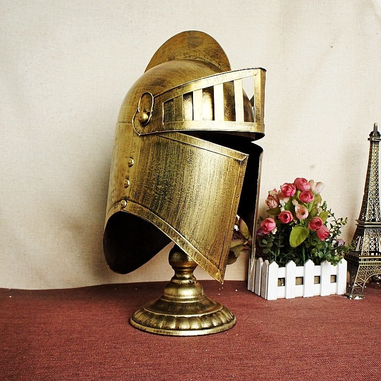 Hot Sale Metal Crafts Home Decoration Roman Warrior Helmet Medieval Costume Armor