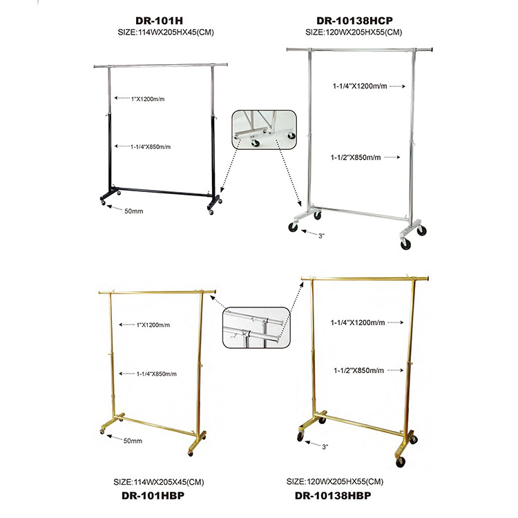 steel gold clothing store gold display rack cloth hanger stand wholesale clothing display racks garment rack