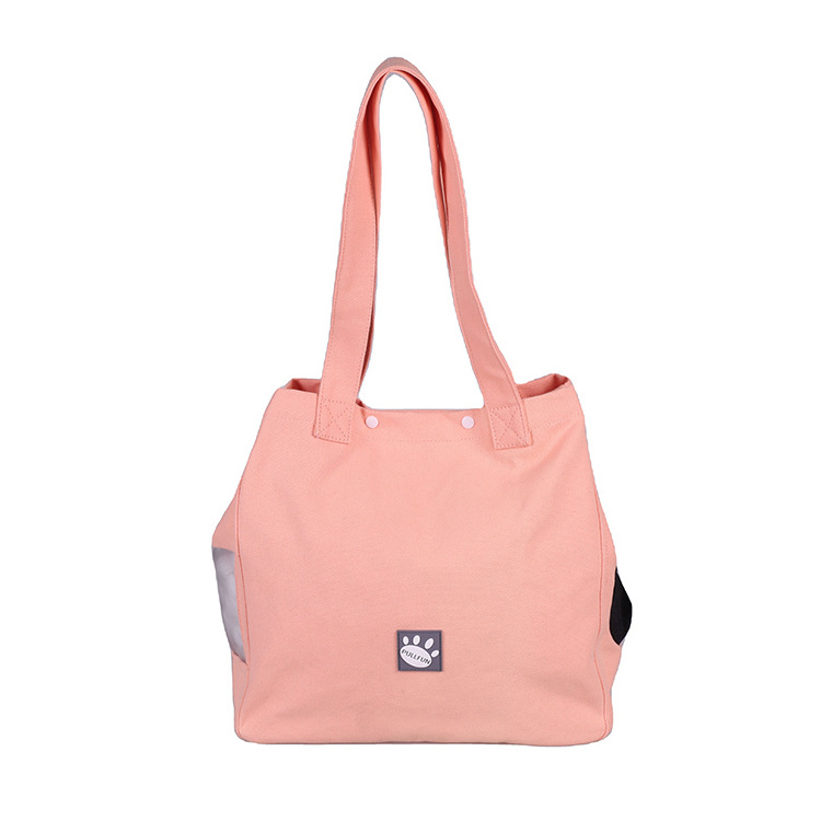 Recycled Portable Cat Puppy Pet Tote Carry Bag Pink Pet Carrier Shoulder Tote Bag