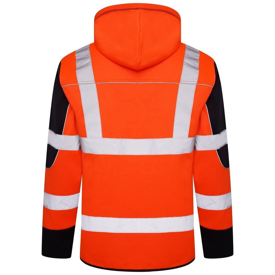 Wholesale Price Double Layer High Visibility Inner Fleece Reflector Safety Workers Hoodies / Jacket For Winter Season