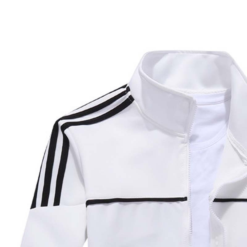 New Fashion Design Track Suit White Jacket And Black Trouser Outdoor Men Track Suit