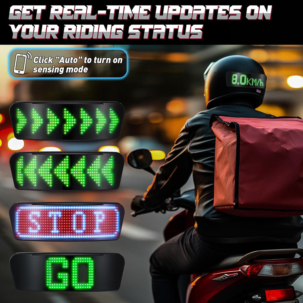 Screen Light Back Indicator Tail Scooter Rgb Motorcycle Smart Cycling Led Helmet Display