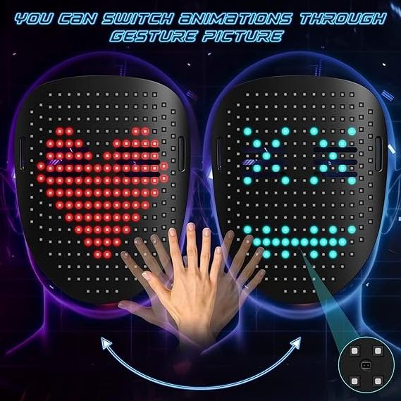 wireless halloween neon led purge face transformation halloween led mask party masks