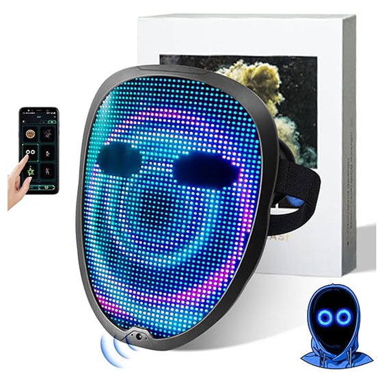 halloween neon app bluetooth programmable led screen facial purge horror halloween led face party masks