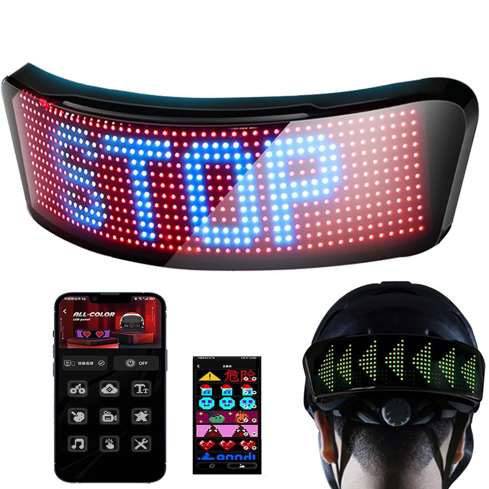 Screen Light Back Indicator Tail Scooter Rgb Motorcycle Smart Cycling Led Helmet Display