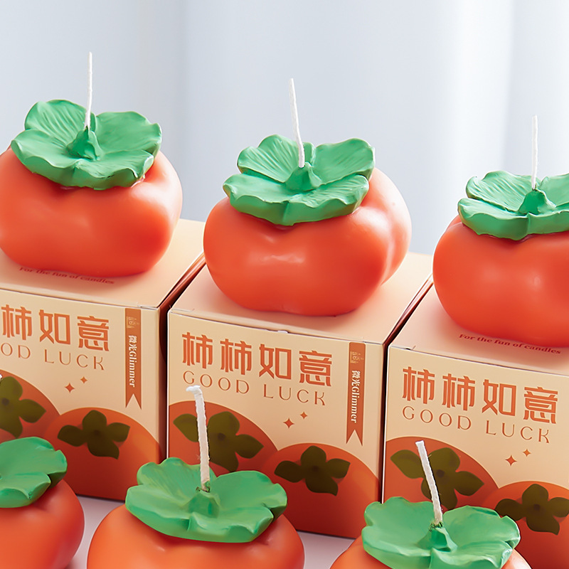 New Year creative Persimmon aromatherapy candle hand gift wholesale lucky Persimmon gift decoration