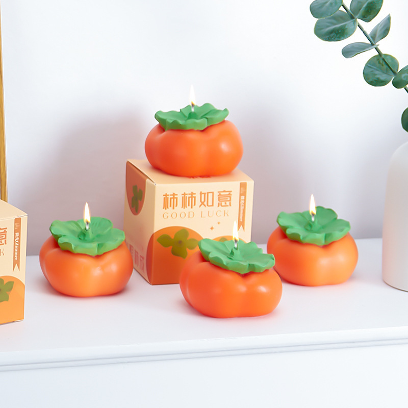 New Year creative Persimmon aromatherapy candle hand gift wholesale lucky Persimmon gift decoration