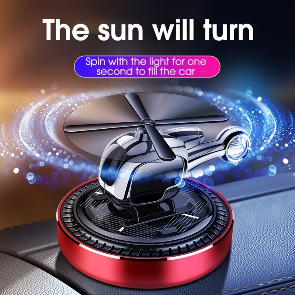 2024 new design Car Perfume Car Aromatherapy Solar Helicopter Ornaments Inside The Car Air Fresh Deodorization Rotating Perfume