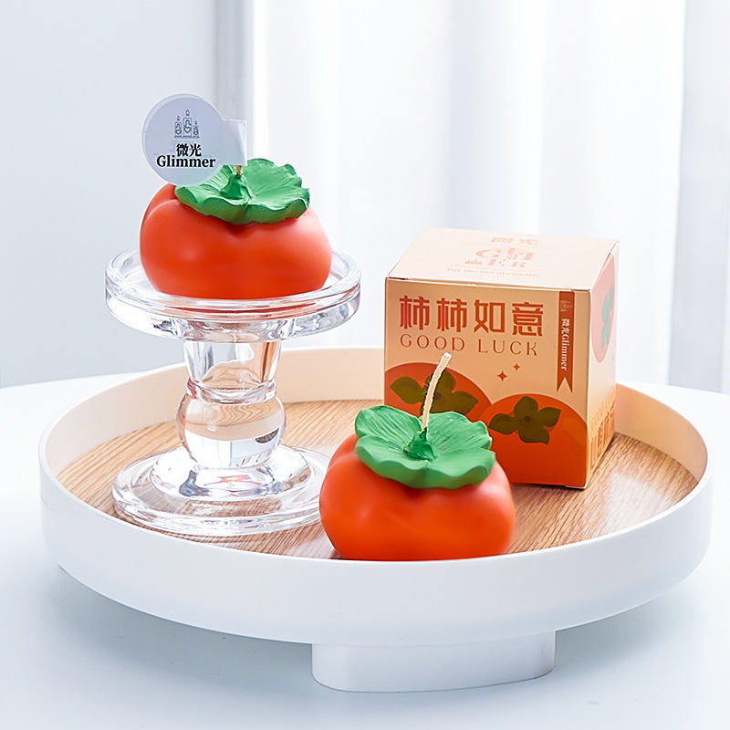 New Year creative Persimmon aromatherapy candle hand gift wholesale lucky Persimmon gift decoration