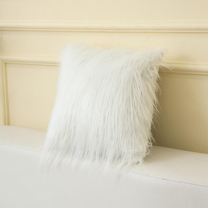 Luxury Plush Faux Fur Cushion Cover Wholesale Long Pile Faux Sheepskin Fur Cushion pillow case