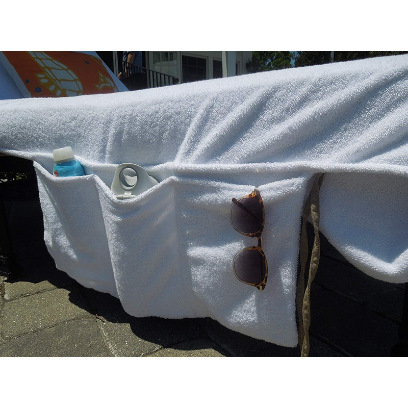 New Arrival 100% cotton Beach chair cover towel Custom  beach towel With pocket lounge chair daybed seat cushion covers