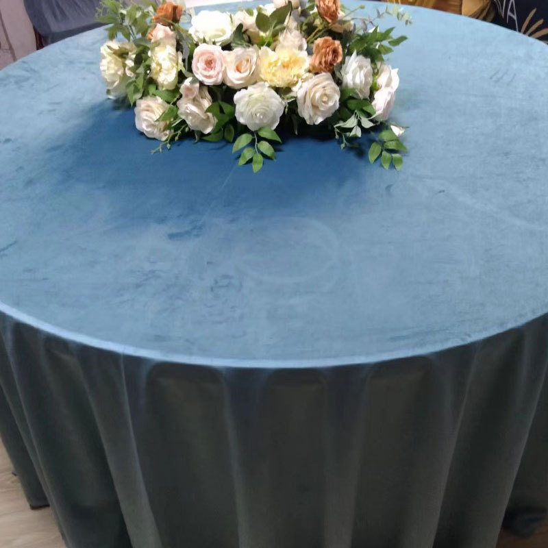 Wedding Decoration Solid Round Table Cloth Premium Velvet Table Cover For Banquet Party Events