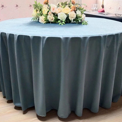 Wedding Decoration Solid Round Table Cloth Premium Velvet Table Cover For Banquet Party Events