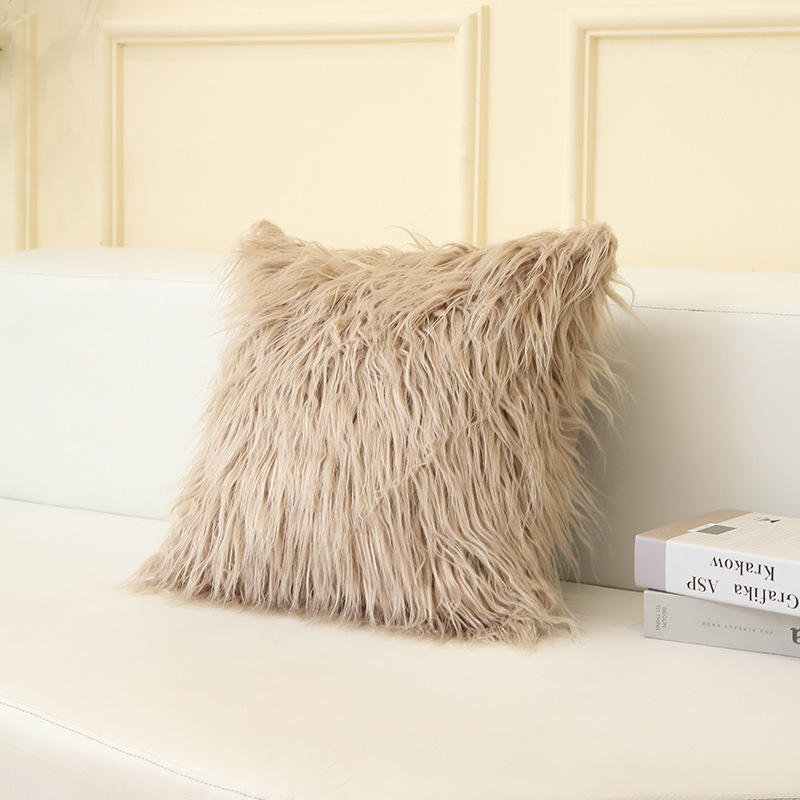 Luxury Plush Faux Fur Cushion Cover Wholesale Long Pile Faux Sheepskin Fur Cushion pillow case