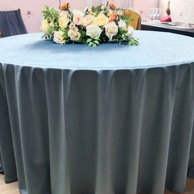 Wedding Decoration Solid Round Table Cloth Premium Velvet Table Cover For Banquet Party Events