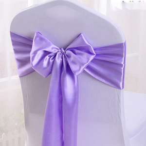 Wedding Festival Party Banquet Decoration chair band 100% Polyester Light Purple Chair Sashes