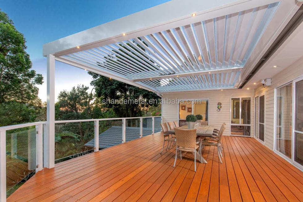 Custom Aluminium Outdoor Patio Roof Cover Electric Retractable Garden Roof Pergola