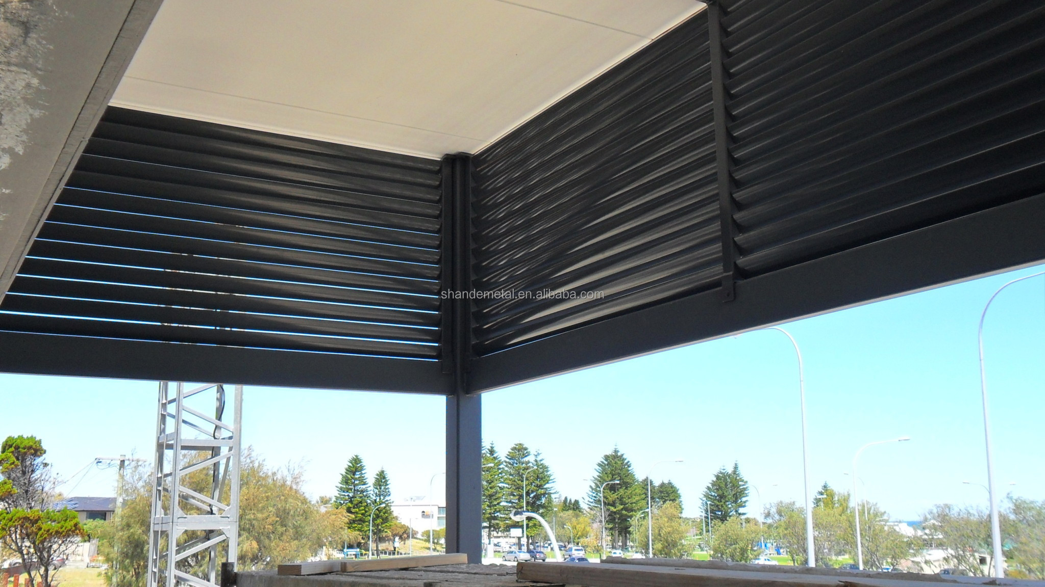 Window Parts Outdoor Aluminium Frame Louver Window Security Shutters Exterior