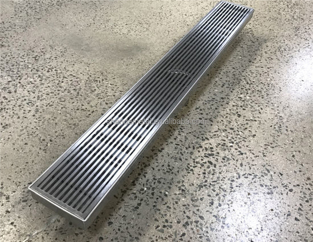 Manufacturer Drainage Gutter With Stainless Steel Metal Grating Cover Non Slip Mesh Grate