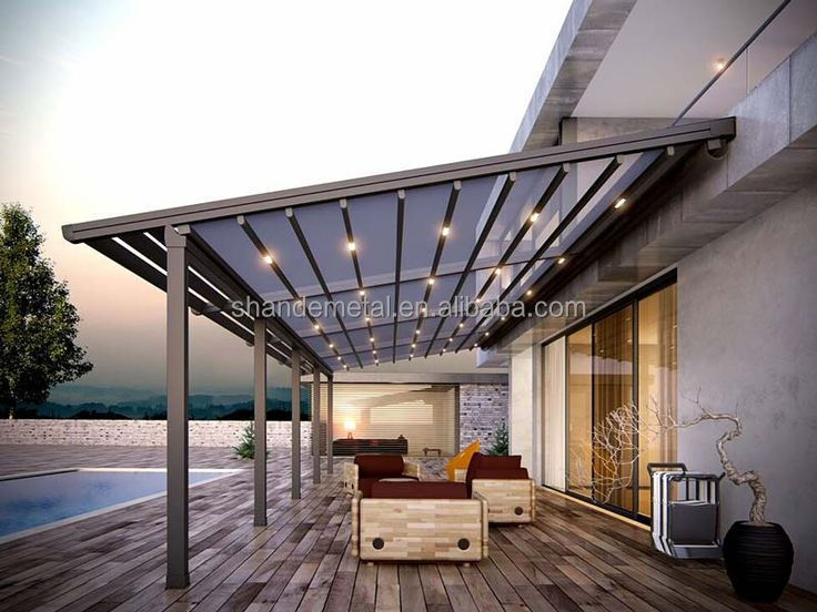 Custom Aluminium Outdoor Patio Roof Cover Electric Retractable Garden Roof Pergola