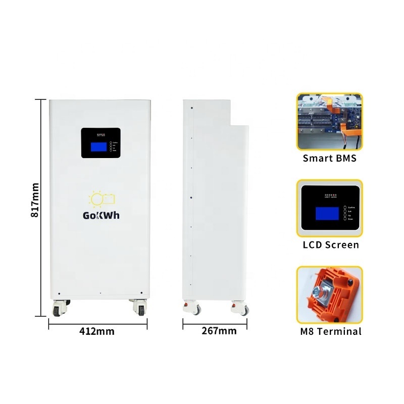 GoKWh Stand Empty Lifepo4 Battery Box Case with BMS 48V 300Ah 280Ah without Cell